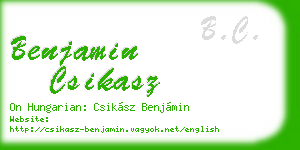 benjamin csikasz business card